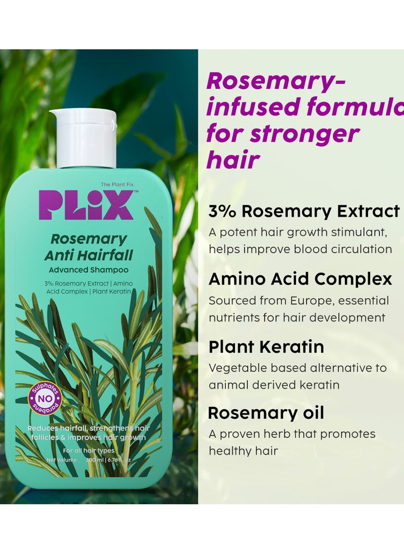 PLIX THE PLANT FIX - Rosemary Anti Hairfall Regime Combo 3% Redensyl Serum, Advanced Shampoo And Conditioner - Image 1