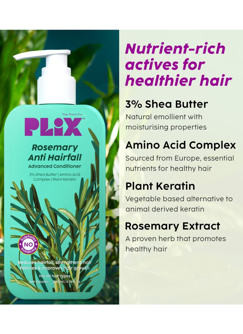 PLIX THE PLANT FIX - Rosemary Anti Hairfall Regime Combo 3% Redensyl Serum, Advanced Shampoo And Conditioner - Image 1