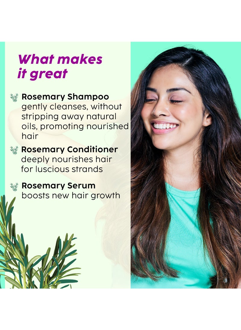 PLIX THE PLANT FIX - Rosemary Anti Hairfall Regime Combo 3% Redensyl Serum, Advanced Shampoo And Conditioner - Image 1