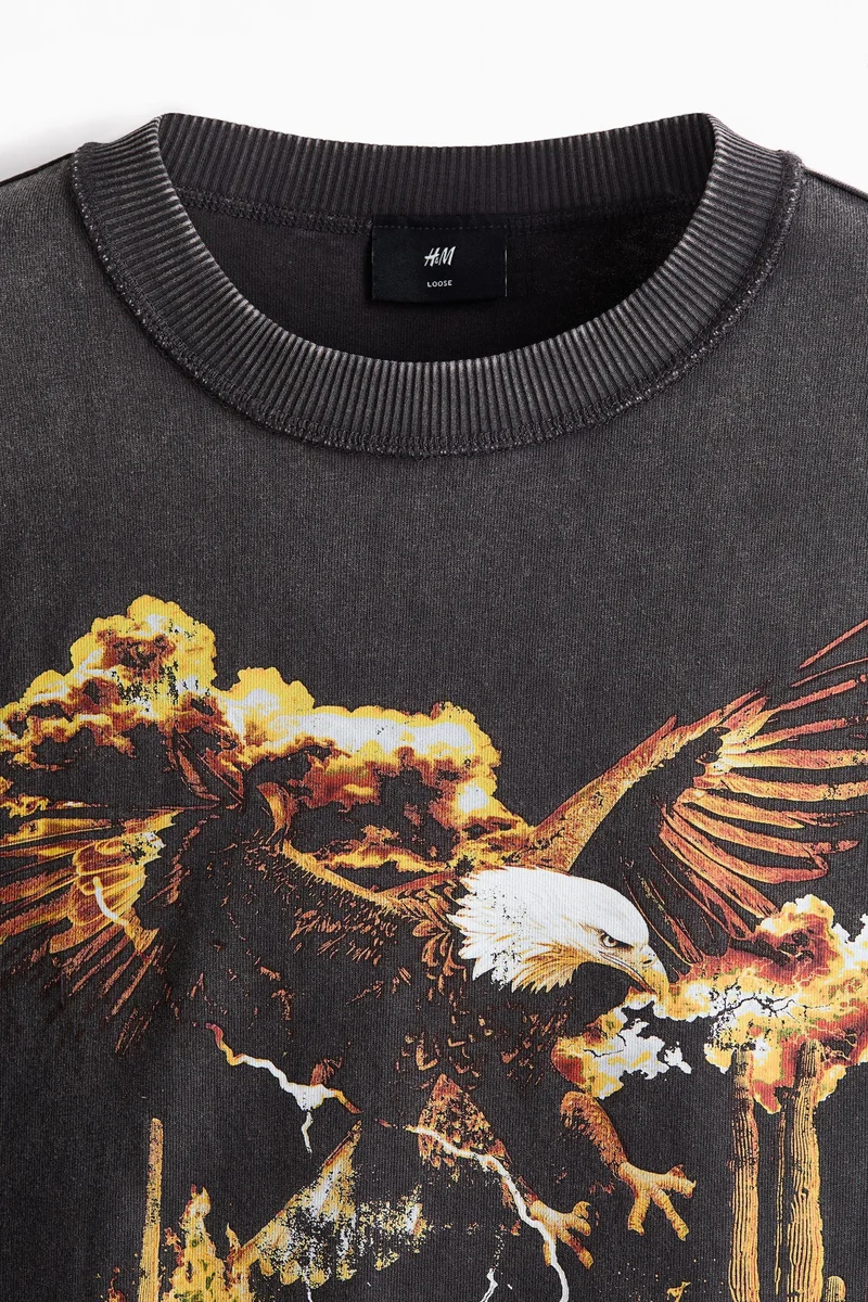 H&M Loose Fit Printed T-shirt