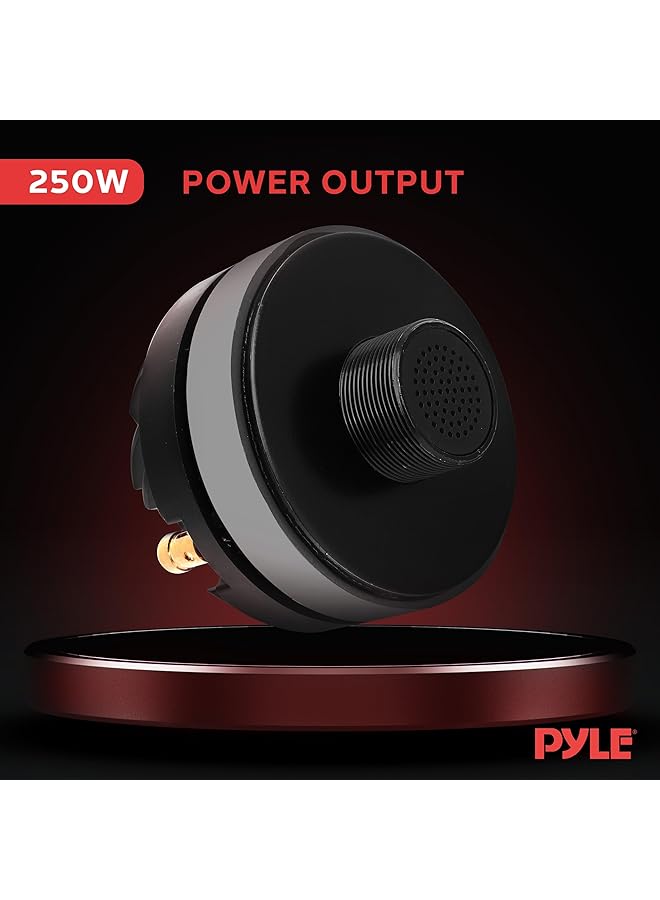 Pyle 1.5 Inch Tweeter Horn Driver - 500 Watt Peak Power/250 Watt Rms Audio Speaker Tweeter System W/Flat Aluminum Voice Coil, 1.5K-20 Khz Frequency, 95 Db, 8Ohm - Pds122, Black - Image 2
