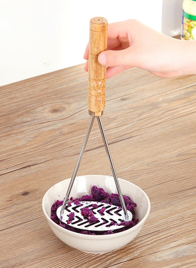 Manual potato masher with wooden handle  - Image 3