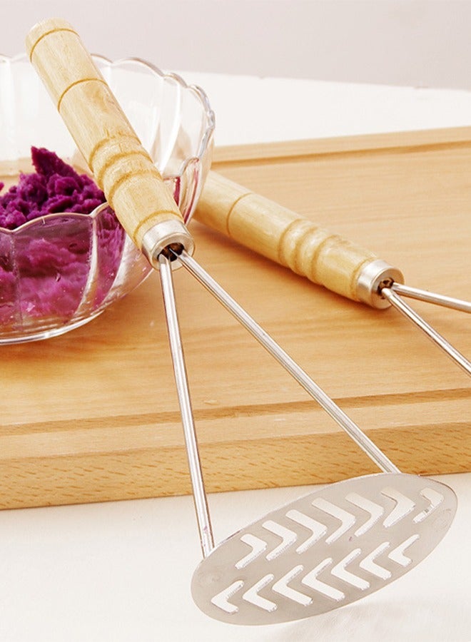 Manual potato masher with wooden handle  - Image 4