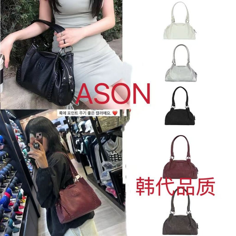 Genuine Leather Bucket Shoulder Bag - Image 1