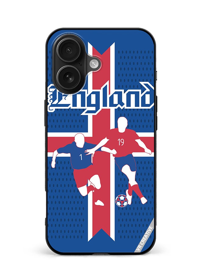 Protective Case Cover For Apple iPhone 16 Plus Sports Soccer Football England Design Multicolour