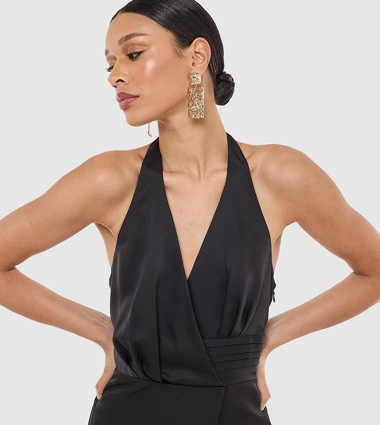 BCBG BCBG Halter Neck Satin Dress