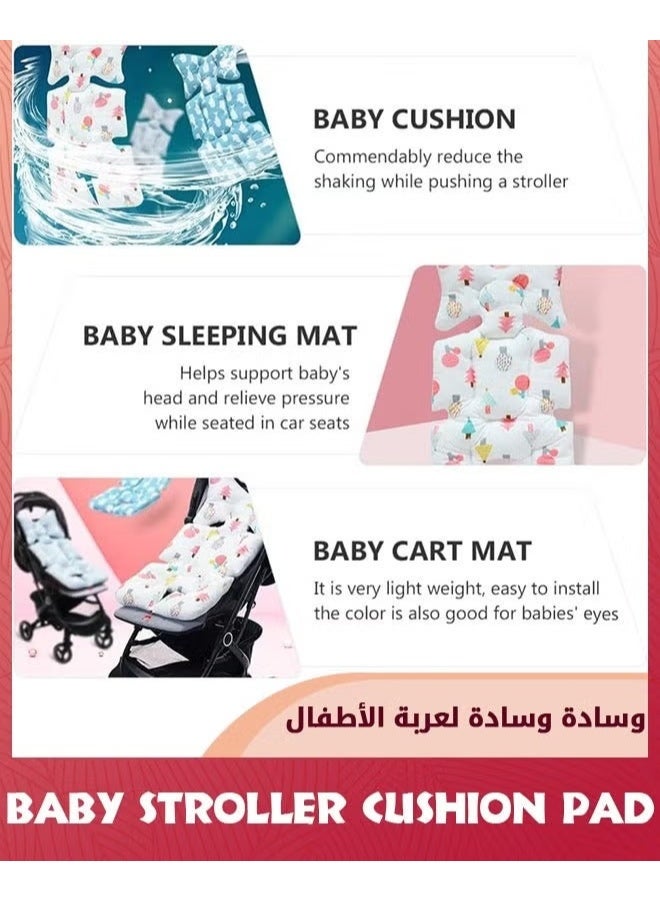 EETU Baby Stroller Cushion Pad,Universal Breathable Thick Pad,Baby Seat Liners,Baby Head Body Support Car Protector,Stroller Cushion,Pushchair Neck - Image 2