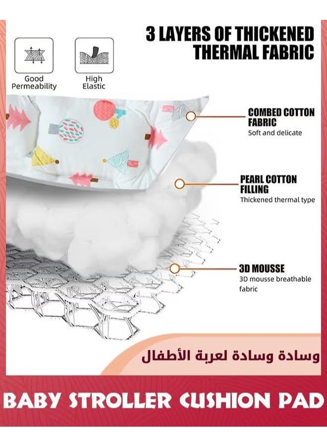 EETU Baby Stroller Cushion Pad,Universal Breathable Thick Pad,Baby Seat Liners,Baby Head Body Support Car Protector,Stroller Cushion,Pushchair Neck - Image 4
