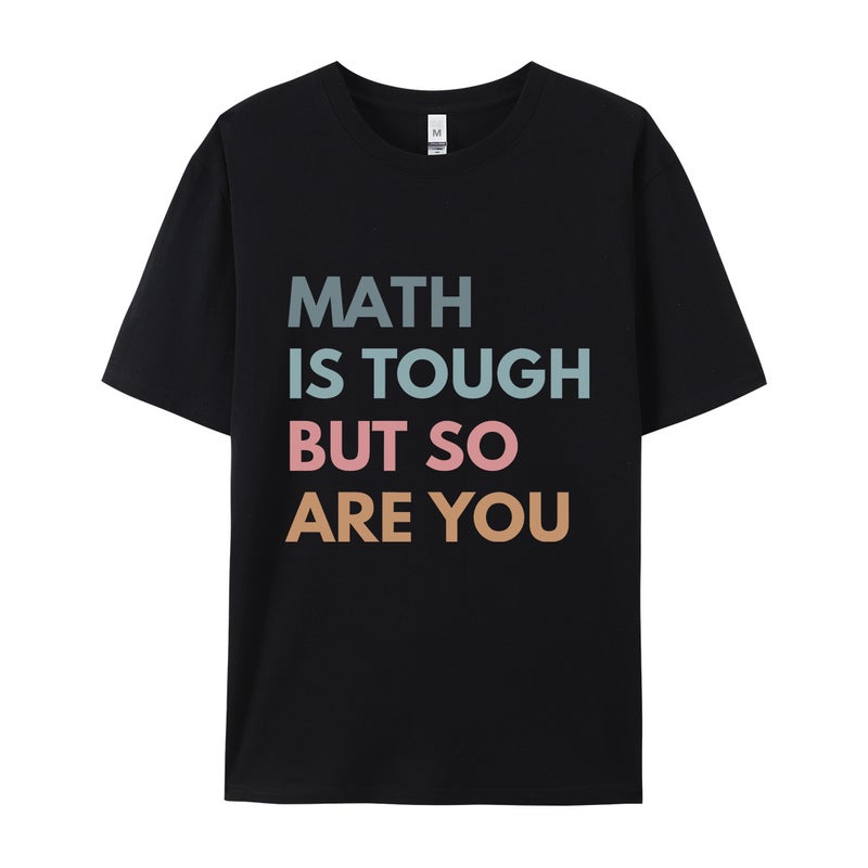 Cotton Code Math Is Tough But So Printed T-Shirt Ladies Short Sleeve - Image 1