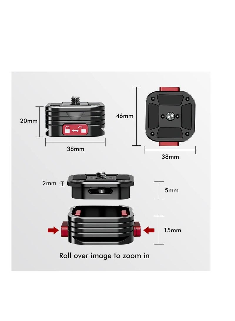 كابتن تيك Quick Release Plate, Quick Release System QR Plate with Arca Swiss Slot Universal 1/4" to 3/8" Screw, Perfect for Tripod/Monopod/Camcorders - Image 5