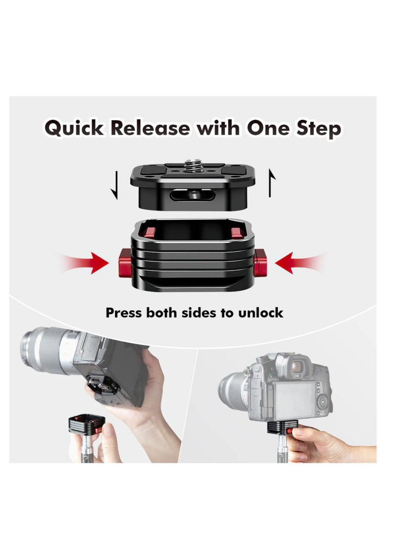 كابتن تيك Quick Release Plate, Quick Release System QR Plate with Arca Swiss Slot Universal 1/4" to 3/8" Screw, Perfect for Tripod/Monopod/Camcorders - Image 4
