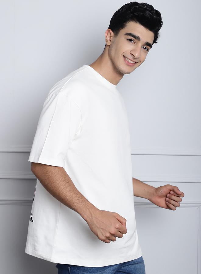 تايك تو تيشيرت رجالي أوف وايت بطبعة جرافيك واسع من دور - Image 4