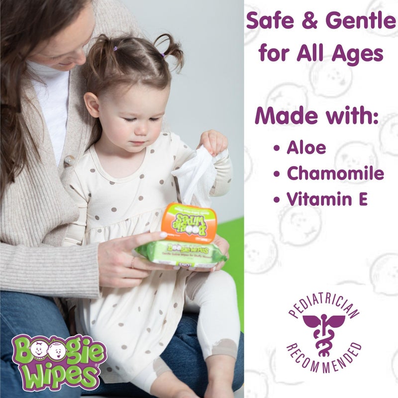 Boogie Wipes Gentle Wet Wipes for Baby and Kids, Face, Hand, Body & Nose, Made with Vitamin E, Aloe, Chamomile and Natural Saline, Fresh Scent, 90 Count - Image 3