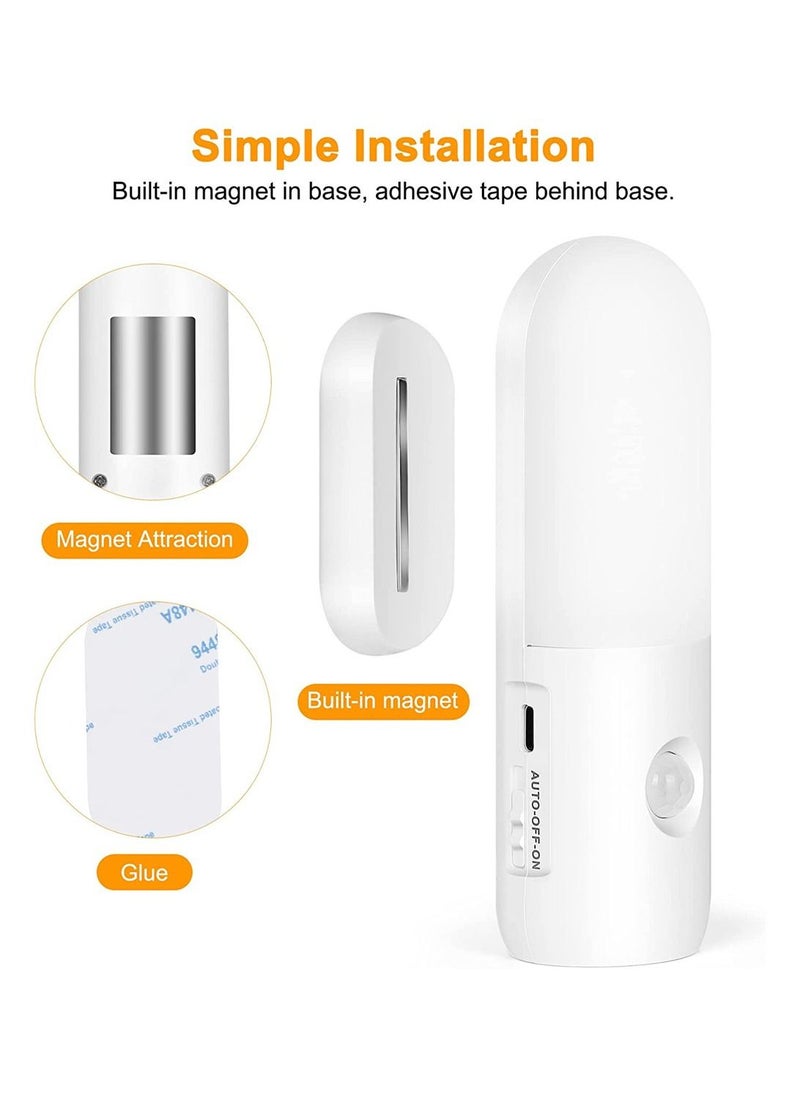 Y&D LED Night Lights Indoor Rechargeable Cordless Lamp with Motion Sensor & 3 Color Temperature Dimming Torch Mode Portable Activated Nightlight for Bedroom Bathroom Stairway Hallway  - Image 2