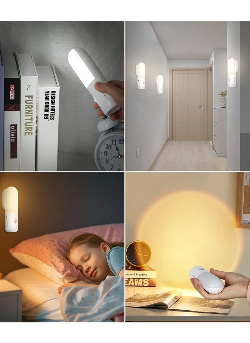 Y&D LED Night Lights Indoor Rechargeable Cordless Lamp with Motion Sensor & 3 Color Temperature Dimming Torch Mode Portable Activated Nightlight for Bedroom Bathroom Stairway Hallway  - Image 3