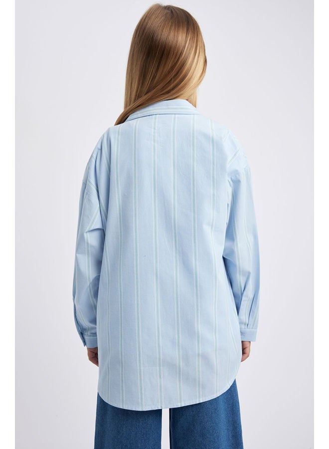 Girl Woven Regular Fit Long Sleeve Shirt