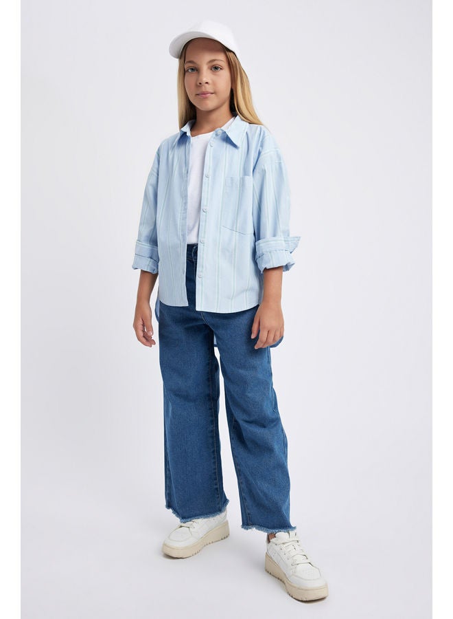 Girl Woven Regular Fit Long Sleeve Shirt