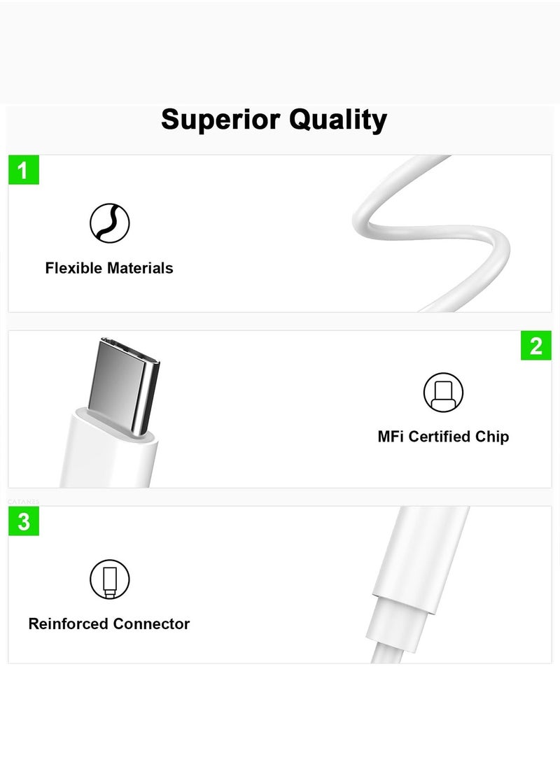 CATANES - ( Compatible for iPhone 15 Pro Max and iPhone 16 Pro Max ) USB C to 3.5mm AUX Jack Adapter Type C to Headphone Jack Adapter / White Colour - Image 1