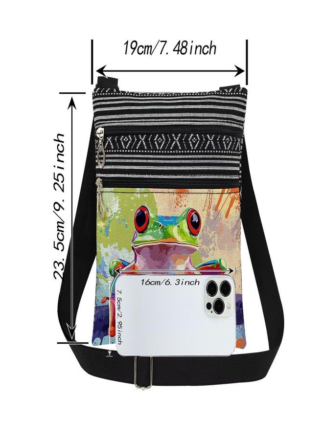 XiaoGalaee Neon Amphibian Frog Print Crossbody Bag Unisex Crossbody with Adjustable Strap Frog Lovers Gifts for Birthday Holiday Travel Messenger bag - Image 4