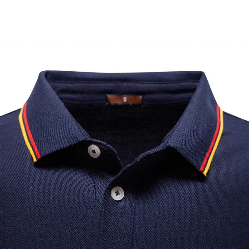 2025 New Autum Men''s Long-Sleeved Polo T-Shirt Lapel Pure Color Men''s Tops Versatile Polo Shirt for Men - Image 4