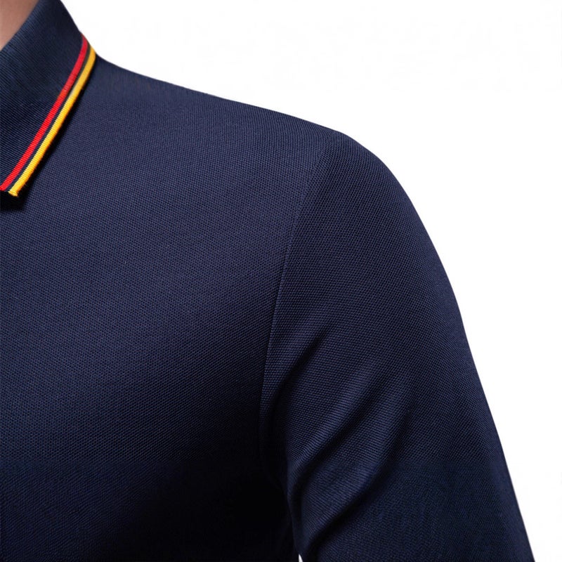 2025 New Autum Men''s Long-Sleeved Polo T-Shirt Lapel Pure Color Men''s Tops Versatile Polo Shirt for Men - Image 5