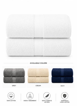 White Bath Towel Set – 600 GSM