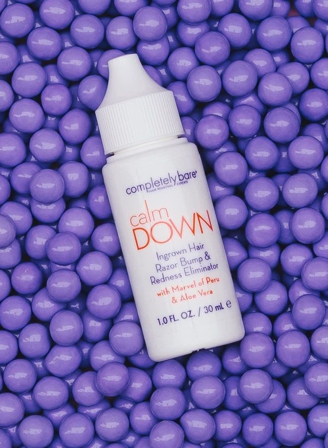 Completely Bare كومبليتلي بار كالم داون لإزالة الشعر الناشئ، نتوءات الحلاقة والاحمرار - مقشرات AHAs و BHAs - Image 1