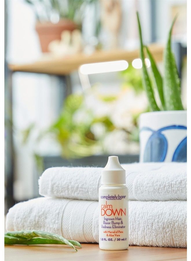 Completely Bare كومبليتلي بار كالم داون لإزالة الشعر الناشئ، نتوءات الحلاقة والاحمرار - مقشرات AHAs و BHAs - Image 2