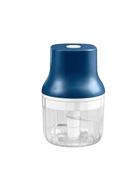 2-in-1 Mini Electric Food Chopper Mixer Grinder 150ml+300ml 45W SH-188B Blue/Clear