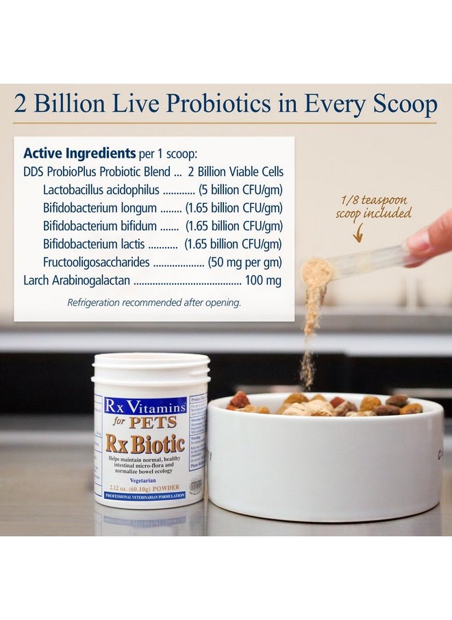 Rx Vitamins Rx Vitamins Rx Biotic Probiotics for Dogs & Cats - Digestive Supplement for Pets - 2.12 oz  - Image 5