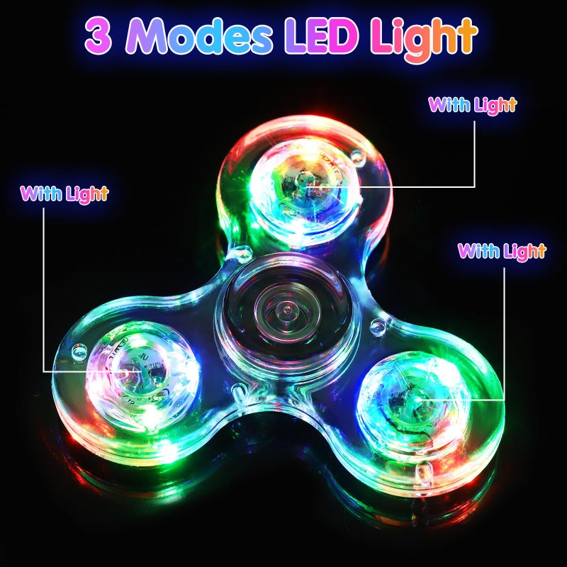 Gigilli Fidget Spinners 16 Pcs, Kids Easter Gifts Easter Basket Stuffers Party Favors, LED Light Up Bulk Fidget Spinners Kids 4-12 Goodie Bag Stuffers Glow in The Dark Party Supplies Birthday 3+ Gifts - Image 2