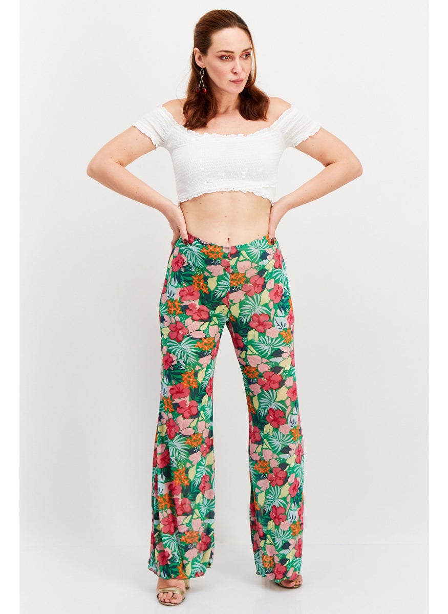 Women Floral Printed Wide Leg Pants, Green Combo - pzsku/Z676A0A6624D84CF2C80EZ/45/_/1737643174/95ade446-78b2-454b-876e-b5170788d8f1