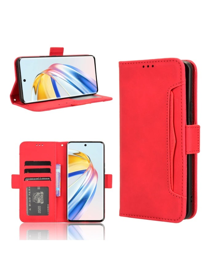 For Honor X9b 5G Skin Feel Calf Texture Card Slots Leather Phone Case(RED)  - Image 1