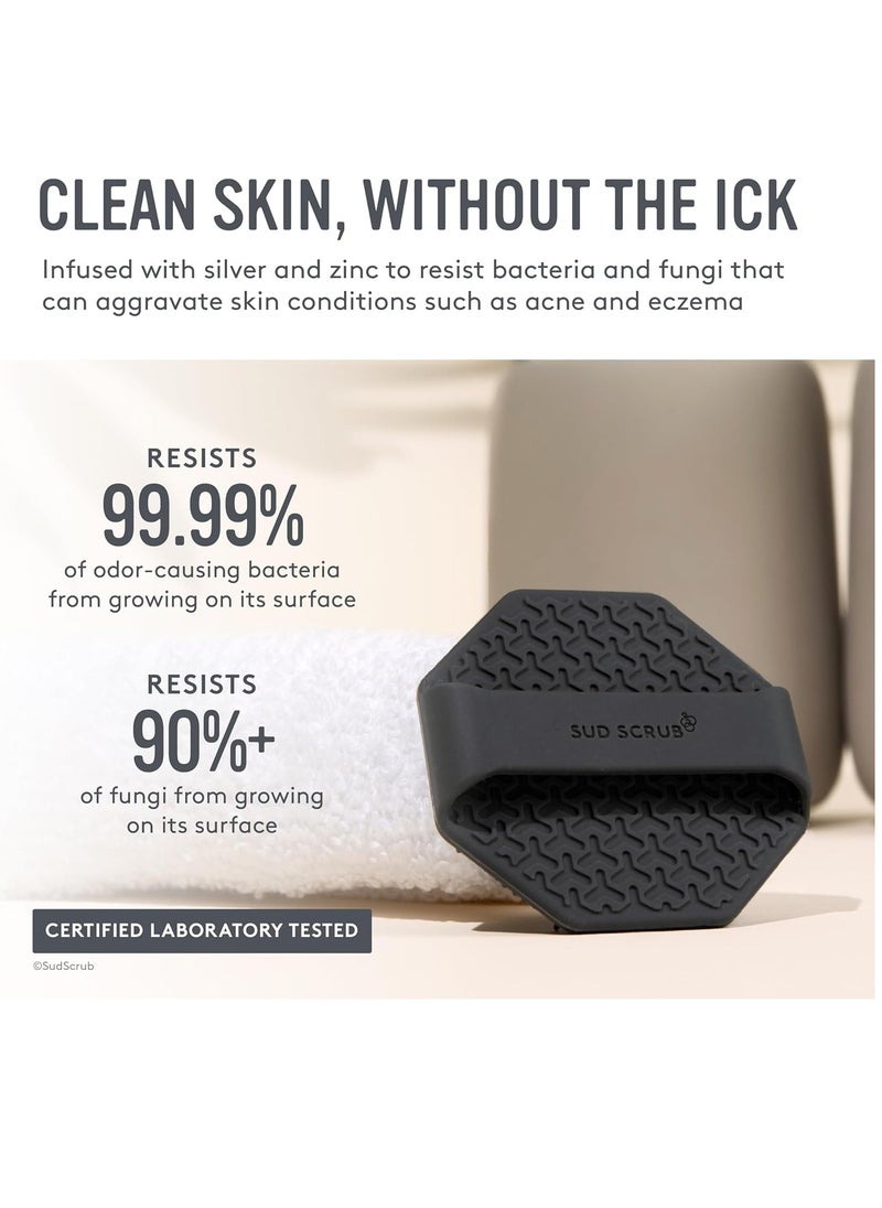 Sud Scrub Sud Scrub Antimicrobial Silicone Face Scrubber, 1 Pack, Gentle Face Exfoliator for Sensitive Skin, Eco Friendly Facial Cleansing Brush, Exfoliating Face Brush for Men and Women (Charcoal)  - Image 4