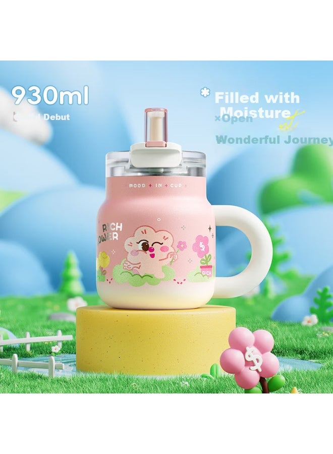 Relea Insulated Mug For Women, Desktop Ice Cup, Large Capacity, Stylish Coffee Straw Cup, Student Water Bottle, Birthday Gift - Image 2