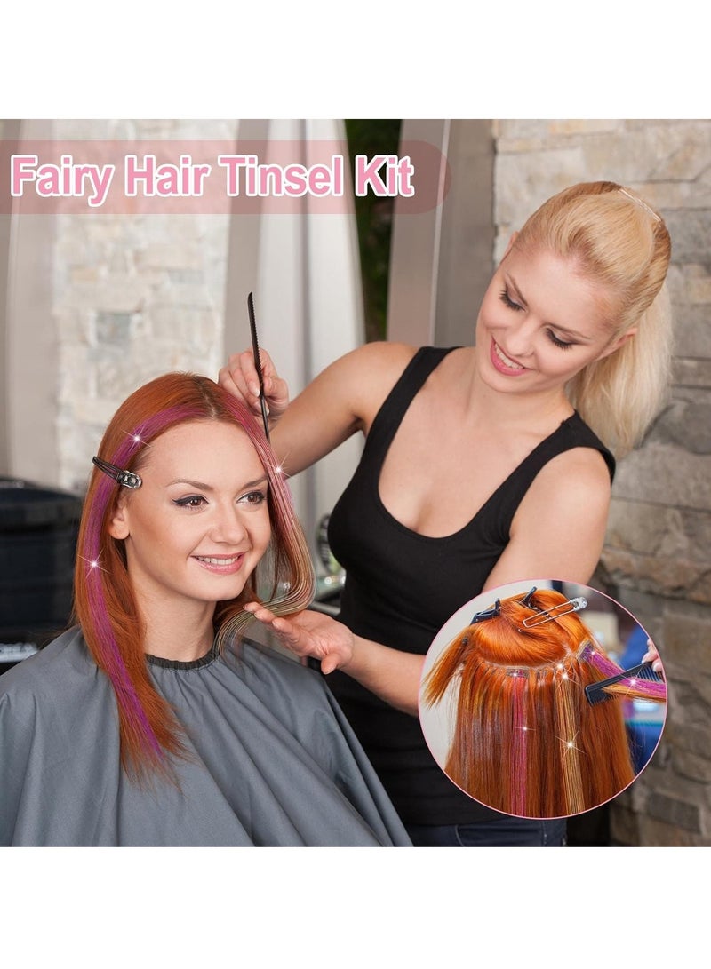 Zikra 36 Pcs 19.7 Inch Clip-in Hair Tinsel Kit - Glitter Hair Tinsel Extensions with Clips, 9 Colors Heat Resistant - Colorful Hair Accessories for Women, Girls, and Kids' Parties - Image 5