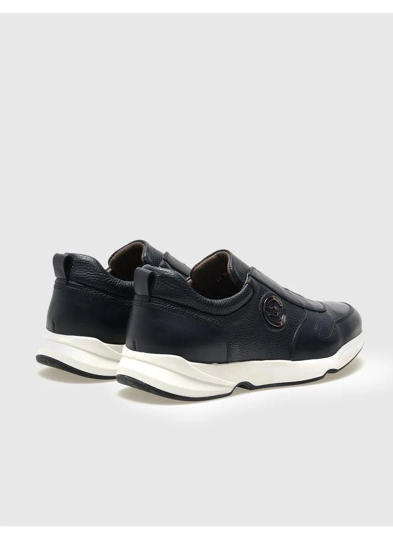 Cabani Leather Navy Blue Men's Sports Shoes