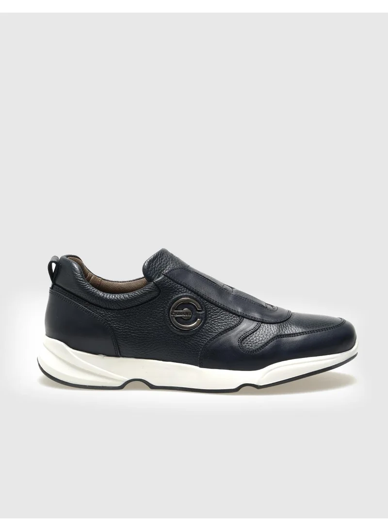 Cabani Leather Navy Blue Men's Sports Shoes