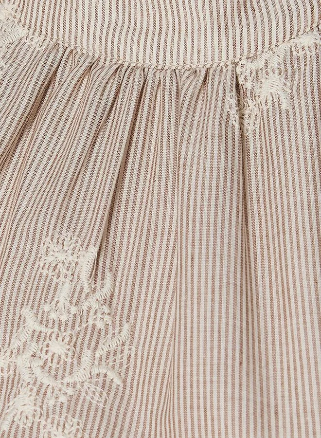 سبلاش فيڤ Embroidered A line Women Dress with Tie Ups Cotton