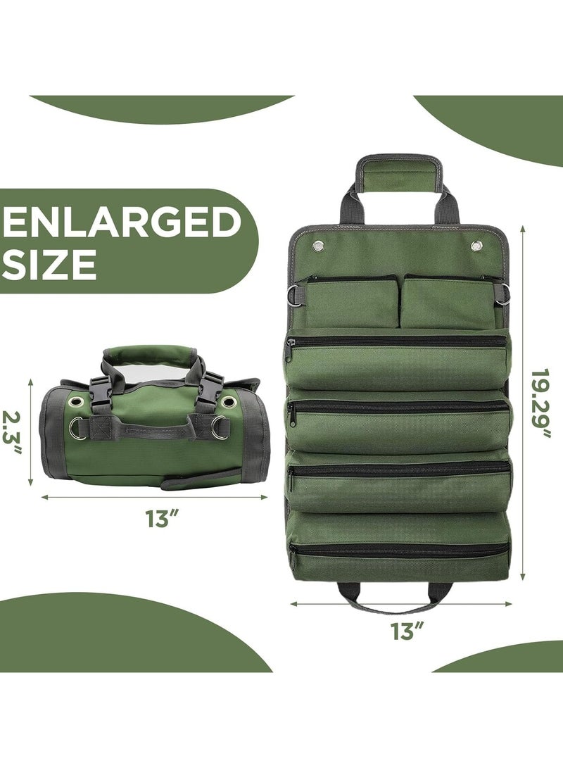 CMGTYYD Upgraded Tool Bag Roll Up Organizer, Detachable Pouches, Heavy-Duty 600D Oxford Fabric with PVC Coating, Rust-Proof Zippers, Multiple Pockets, Ideal Gift for Electricians, Mechanics, DIY Lover  - Image 5