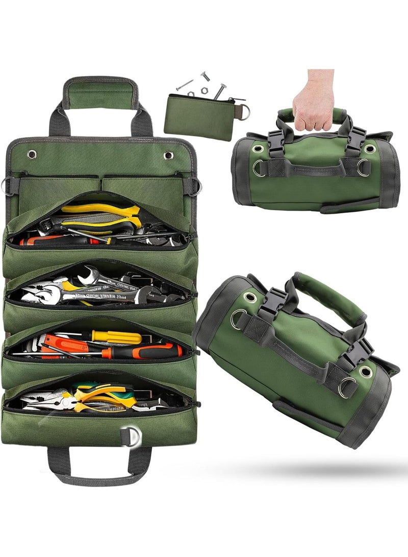 CMGTYYD Upgraded Tool Bag Roll Up Organizer, Detachable Pouches, Heavy-Duty 600D Oxford Fabric with PVC Coating, Rust-Proof Zippers, Multiple Pockets, Ideal Gift for Electricians, Mechanics, DIY Lover  - Image 1
