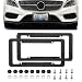 QKYS 2PCS Carbon Fiber License Plate Frame Waterproof Plastic Number License Plate Cover Car Accessories Licence Plates Frame Holder with Fasteners and Screws Fits All Standard US Plates - Image 2