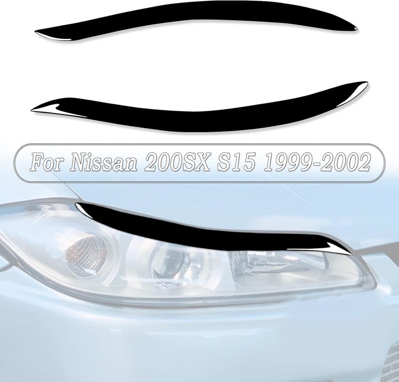 Vuzmode Gloss Black Headlight Eyelids for Nissan 200SX S15 - Image 3