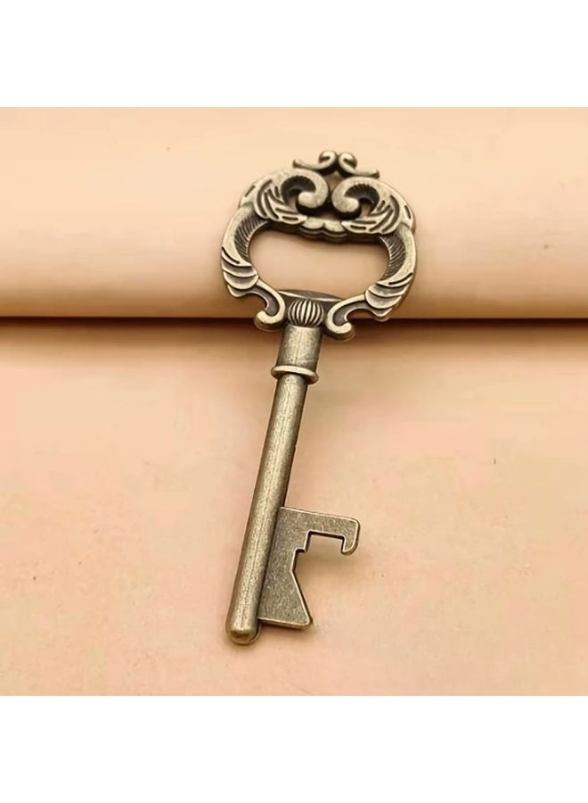 فتاحة زجاجات على شكل مفتاح طراز قديم - زخرفة التنين المزدوج - سبيكة حديد الزهر - 1 قطعة - Image 2