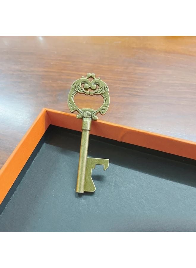 فتاحة زجاجات على شكل مفتاح طراز قديم - زخرفة التنين المزدوج - سبيكة حديد الزهر - 1 قطعة - Image 1