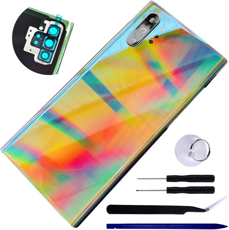 Bestdealing Galaxy Note 10 Plus Back Glass Replacement Door Panel Cover (Aura Glow) - Image 1