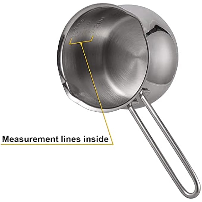 TIKUSAN Saucepan Stainless Steel Milk Pan Made In Japan Measuring Pan Sauce With Heatproof Handle Chocolate Melting Cheese Baking Pot For Stove Top Butter Warmer 10 Quart - Image 3