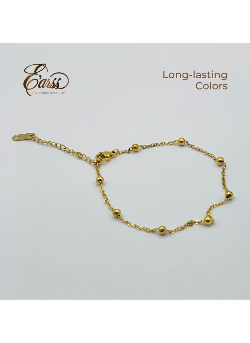 Earss - Gold Ball Chain Anklet | Stainless Steel | Gold Plated - Image 1