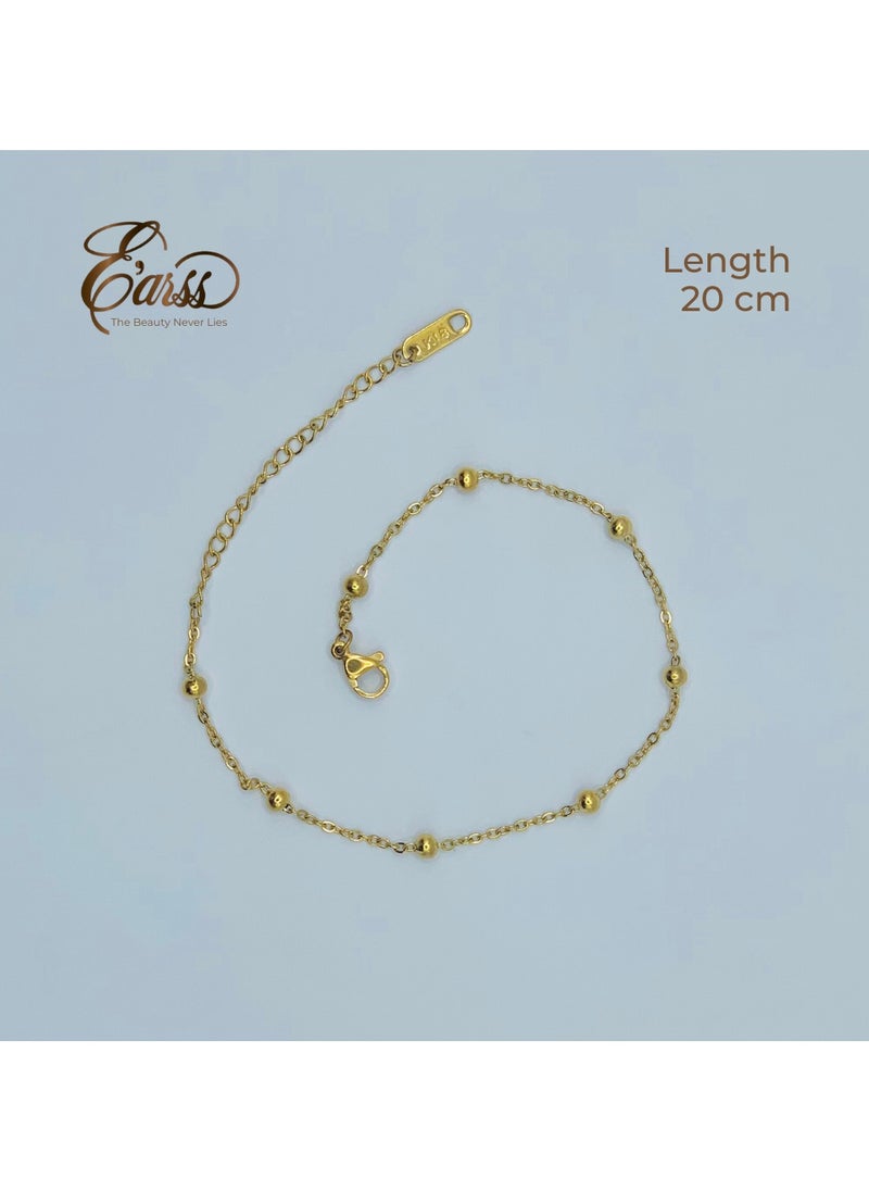 Earss - Gold Ball Chain Anklet | Stainless Steel | Gold Plated - Image 1