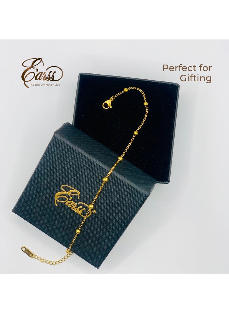 Earss - Gold Ball Chain Anklet | Stainless Steel | Gold Plated - Image 1